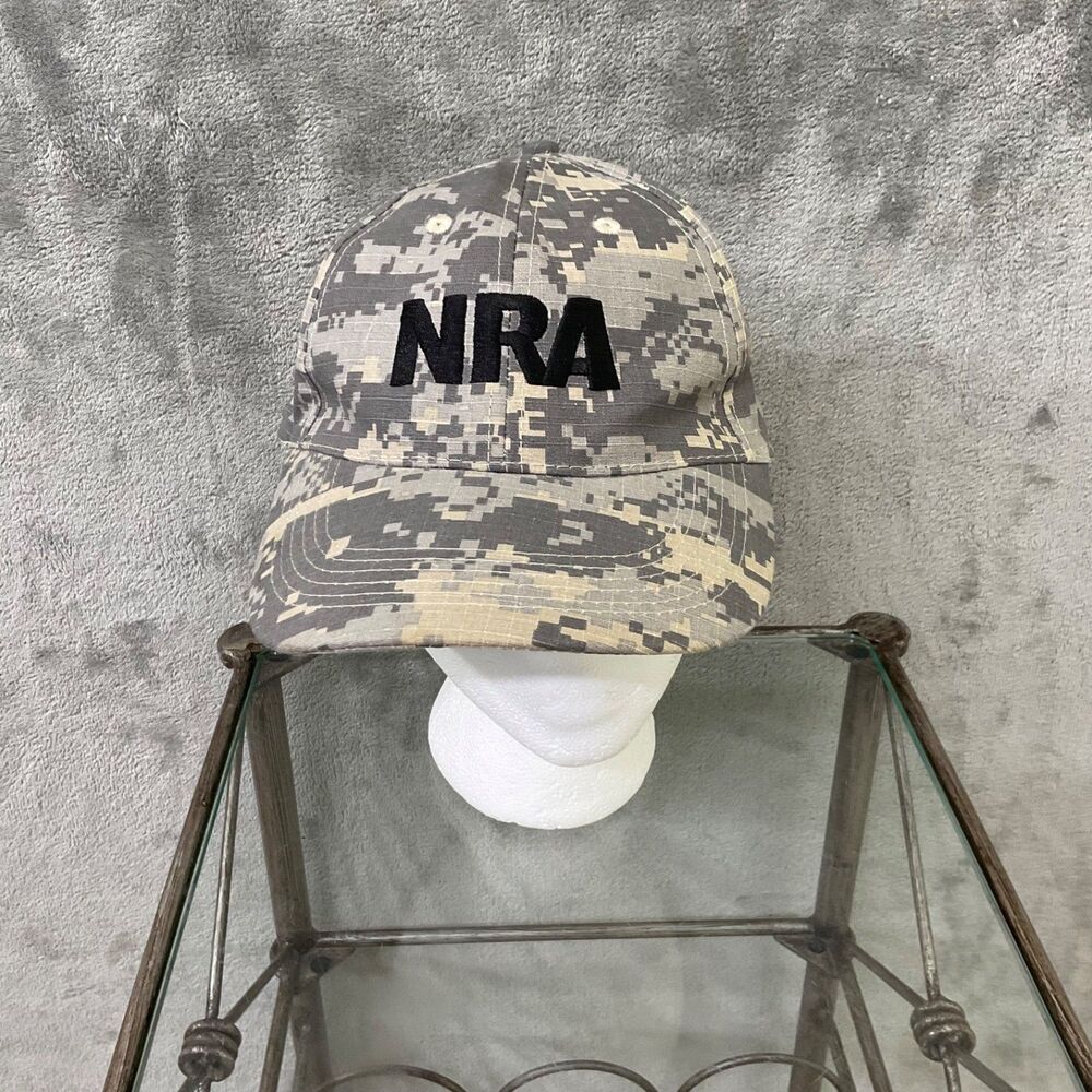 NRA Camo Cap Hat hook & Loop Digital rip stop Camouflage Est. 1871